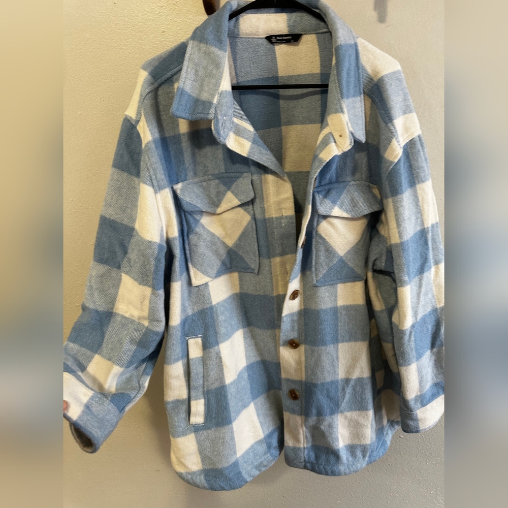 Blue and White Plaid Shacket